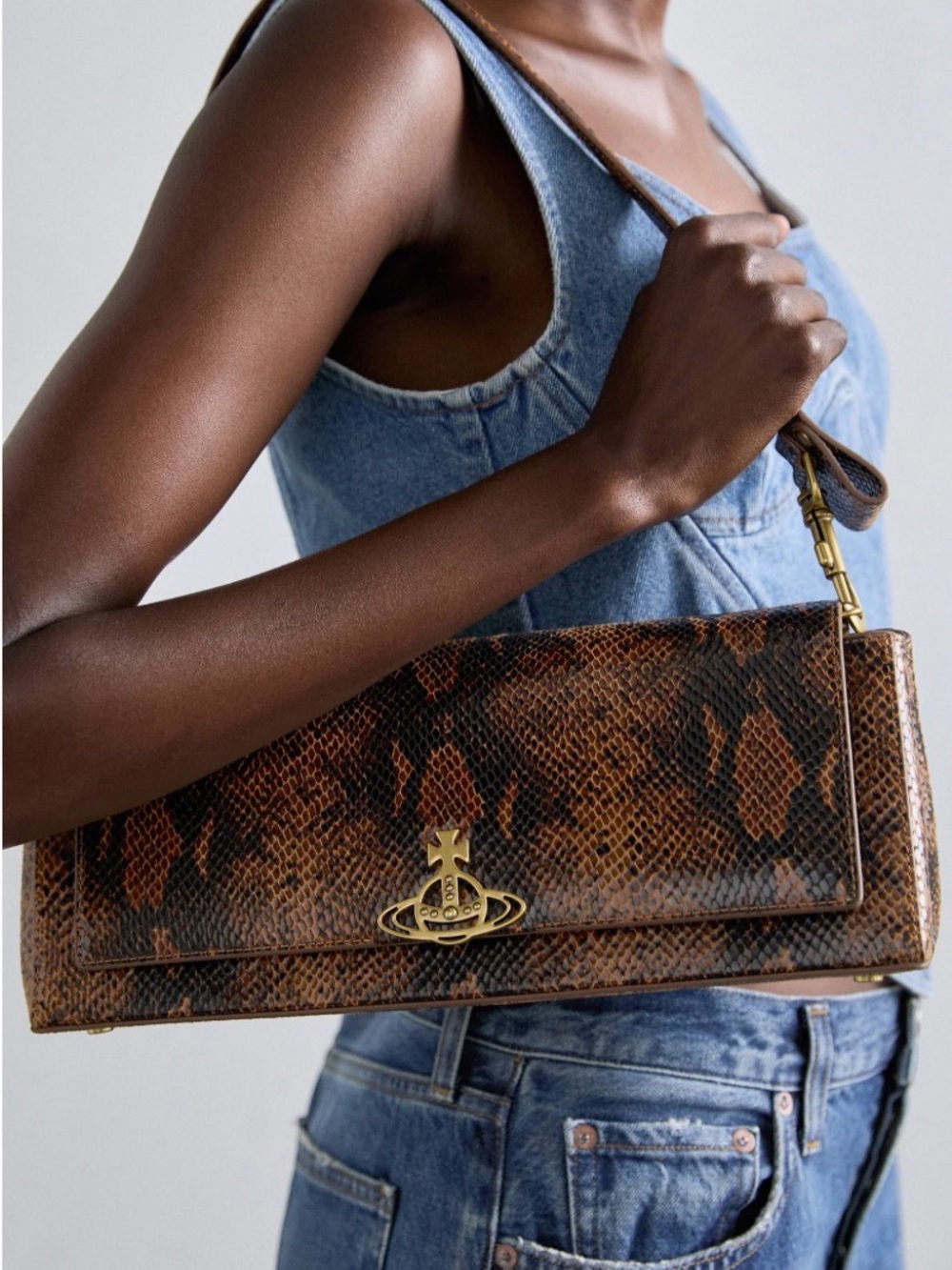 Vivienne Westwood Hazel Large Handbag Snake Skin Design